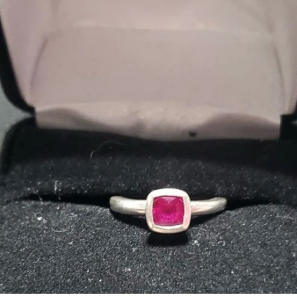 Sterling Silver Ruby Ring 4.5 - Picture 3 of 5